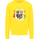 Torn Bosnia and Herzegovina Flag Day Football Kids Sweatshirt Jumper Yellow