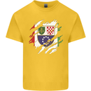 Torn Bosnia and Herzegovina Flag Day Football Kids T-Shirt Childrens Yellow