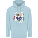 Torn Bosnia and Herzegovina Flag Day Football Mens 80% Cotton Hoodie Light Blue