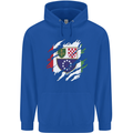 Torn Bosnia and Herzegovina Flag Day Football Mens 80% Cotton Hoodie Royal Blue