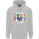 Torn Bosnia and Herzegovina Flag Day Football Mens 80% Cotton Hoodie Sports Grey
