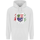 Torn Bosnia and Herzegovina Flag Day Football Mens 80% Cotton Hoodie White