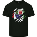 Torn Bosnia and Herzegovina Flag Day Football Mens Cotton T-Shirt Tee Top Black