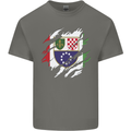 Torn Bosnia and Herzegovina Flag Day Football Mens Cotton T-Shirt Tee Top Charcoal