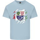 Torn Bosnia and Herzegovina Flag Day Football Mens Cotton T-Shirt Tee Top Light Blue