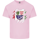 Torn Bosnia and Herzegovina Flag Day Football Mens Cotton T-Shirt Tee Top Light Pink