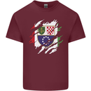 Torn Bosnia and Herzegovina Flag Day Football Mens Cotton T-Shirt Tee Top Maroon