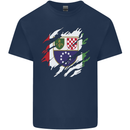 Torn Bosnia and Herzegovina Flag Day Football Mens Cotton T-Shirt Tee Top Navy Blue