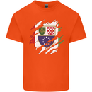 Torn Bosnia and Herzegovina Flag Day Football Mens Cotton T-Shirt Tee Top Orange