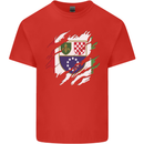 Torn Bosnia and Herzegovina Flag Day Football Mens Cotton T-Shirt Tee Top Red