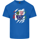 Torn Bosnia and Herzegovina Flag Day Football Mens Cotton T-Shirt Tee Top Royal Blue