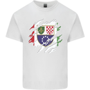 Torn Bosnia and Herzegovina Flag Day Football Mens Cotton T-Shirt Tee Top White