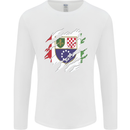 Torn Bosnia and Herzegovina Flag Day Football Mens Long Sleeve T-Shirt White