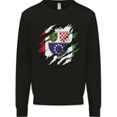 Torn Bosnia and Herzegovina Flag Day Football Mens Sweatshirt Jumper Black