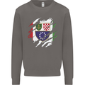 Torn Bosnia and Herzegovina Flag Day Football Mens Sweatshirt Jumper Charcoal