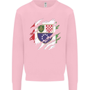 Torn Bosnia and Herzegovina Flag Day Football Mens Sweatshirt Jumper Light Pink