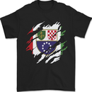 Torn Bosnia and Herzegovina Flag Day Football Mens T-Shirt 100% Cotton Black