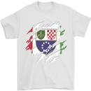 Torn Bosnia and Herzegovina Flag Day Football Mens T-Shirt 100% Cotton White