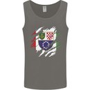 Torn Bosnia and Herzegovina Flag Day Football Mens Vest Tank Top Charcoal