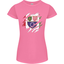 Torn Bosnia and Herzegovina Flag Day Football Womens Petite Cut T-Shirt Azalea