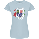 Torn Bosnia and Herzegovina Flag Day Football Womens Petite Cut T-Shirt Light Blue