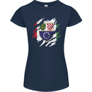 Torn Bosnia and Herzegovina Flag Day Football Womens Petite Cut T-Shirt Navy Blue