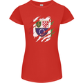 Torn Bosnia and Herzegovina Flag Day Football Womens Petite Cut T-Shirt Red