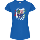 Torn Bosnia and Herzegovina Flag Day Football Womens Petite Cut T-Shirt Royal Blue