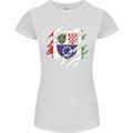 Torn Bosnia and Herzegovina Flag Day Football Womens Petite Cut T-Shirt White