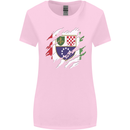 Torn Bosnia and Herzegovina Flag Day Football Womens Wider Cut T-Shirt Light Pink