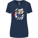 Torn Bosnia and Herzegovina Flag Day Football Womens Wider Cut T-Shirt Navy Blue