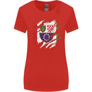 Torn Bosnia and Herzegovina Flag Day Football Womens Wider Cut T-Shirt Red