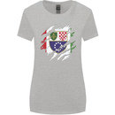 Torn Bosnia and Herzegovina Flag Day Football Womens Wider Cut T-Shirt Sports Grey