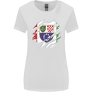 Torn Bosnia and Herzegovina Flag Day Football Womens Wider Cut T-Shirt White