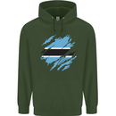 Torn Botswana Flag Batswana Day Football Childrens Kids Hoodie Forest Green