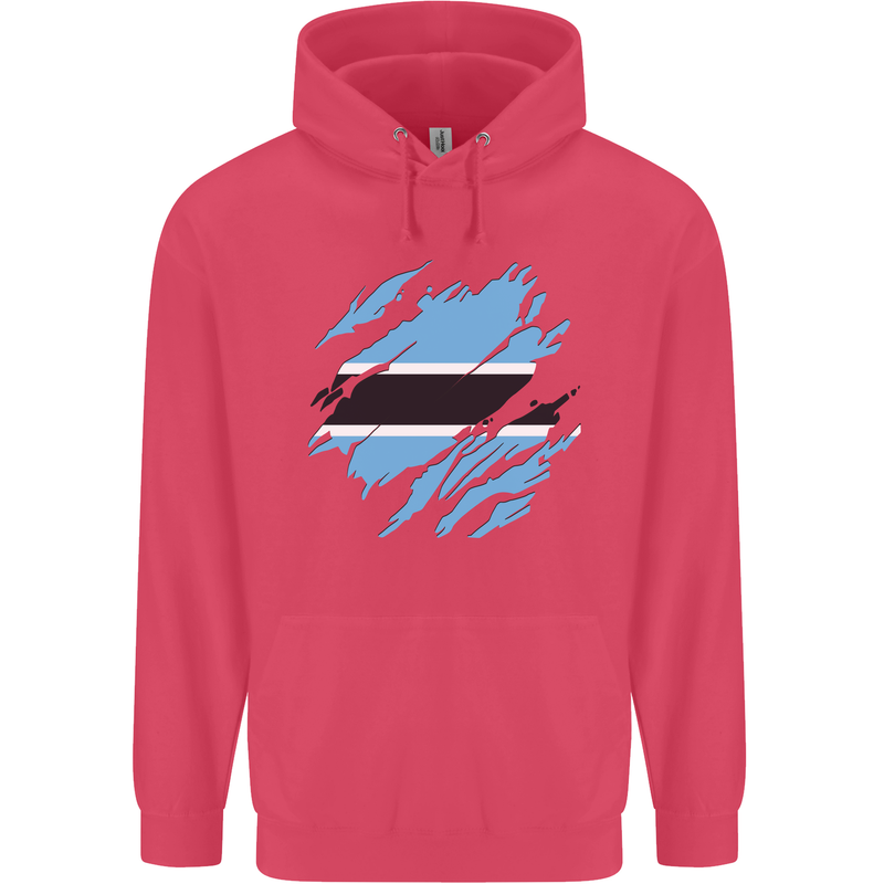 Torn Botswana Flag Batswana Day Football Childrens Kids Hoodie Heliconia