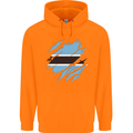 Torn Botswana Flag Batswana Day Football Childrens Kids Hoodie Orange