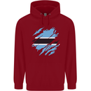 Torn Botswana Flag Batswana Day Football Childrens Kids Hoodie Red