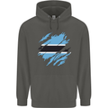 Torn Botswana Flag Batswana Day Football Childrens Kids Hoodie Storm Grey