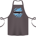Torn Botswana Flag Batswana Day Football Cotton Apron 100% Organic Dark Grey