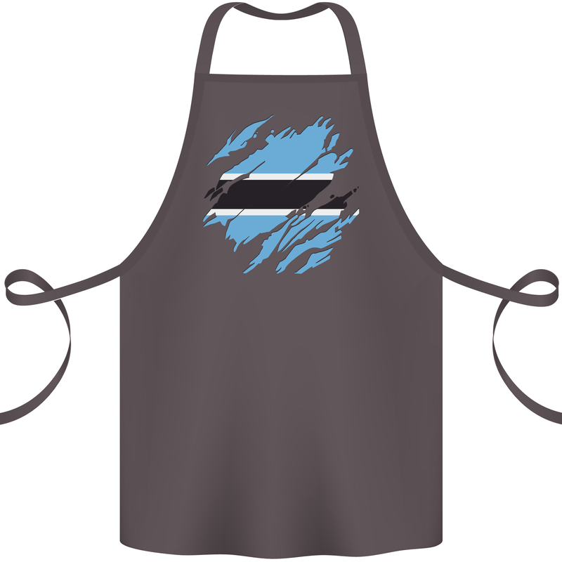 Torn Botswana Flag Batswana Day Football Cotton Apron 100% Organic Dark Grey