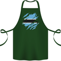 Torn Botswana Flag Batswana Day Football Cotton Apron 100% Organic Forest Green