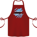 Torn Botswana Flag Batswana Day Football Cotton Apron 100% Organic Maroon