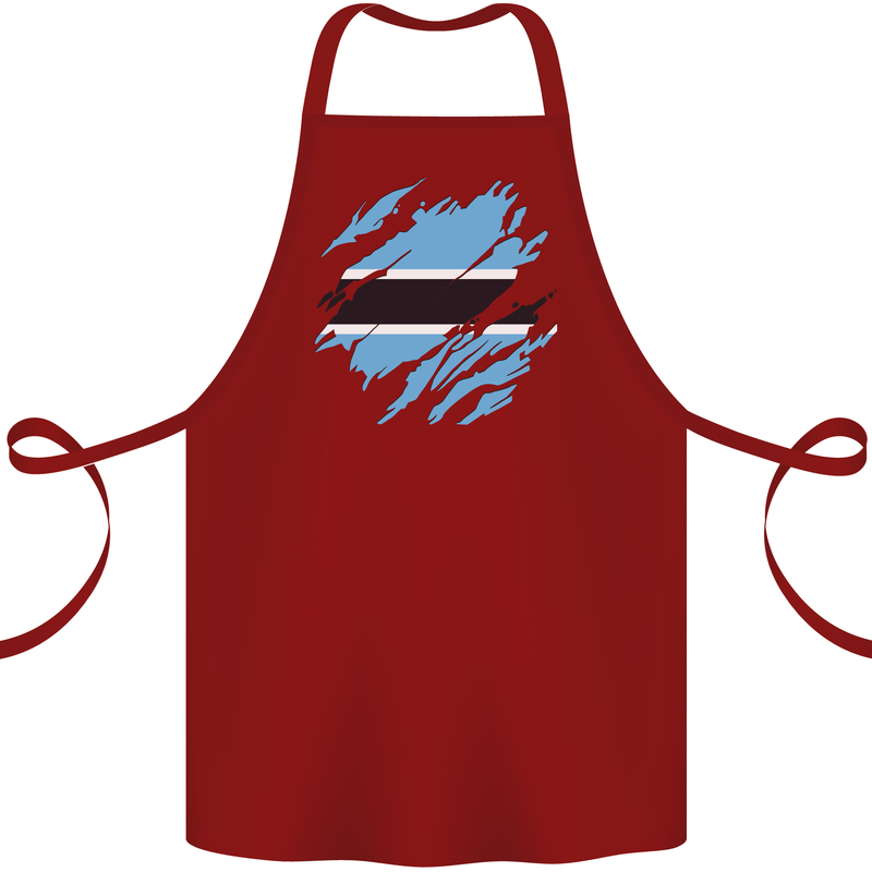 Torn Botswana Flag Batswana Day Football Cotton Apron 100% Organic Maroon
