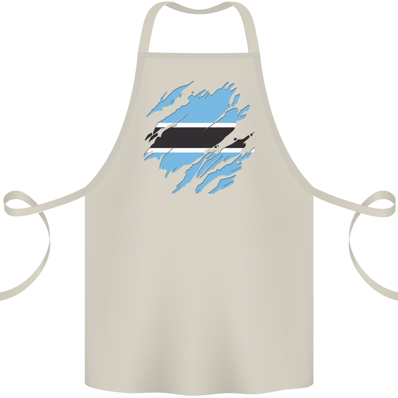 Torn Botswana Flag Batswana Day Football Cotton Apron 100% Organic Natural