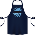 Torn Botswana Flag Batswana Day Football Cotton Apron 100% Organic Navy Blue