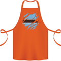Torn Botswana Flag Batswana Day Football Cotton Apron 100% Organic Orange