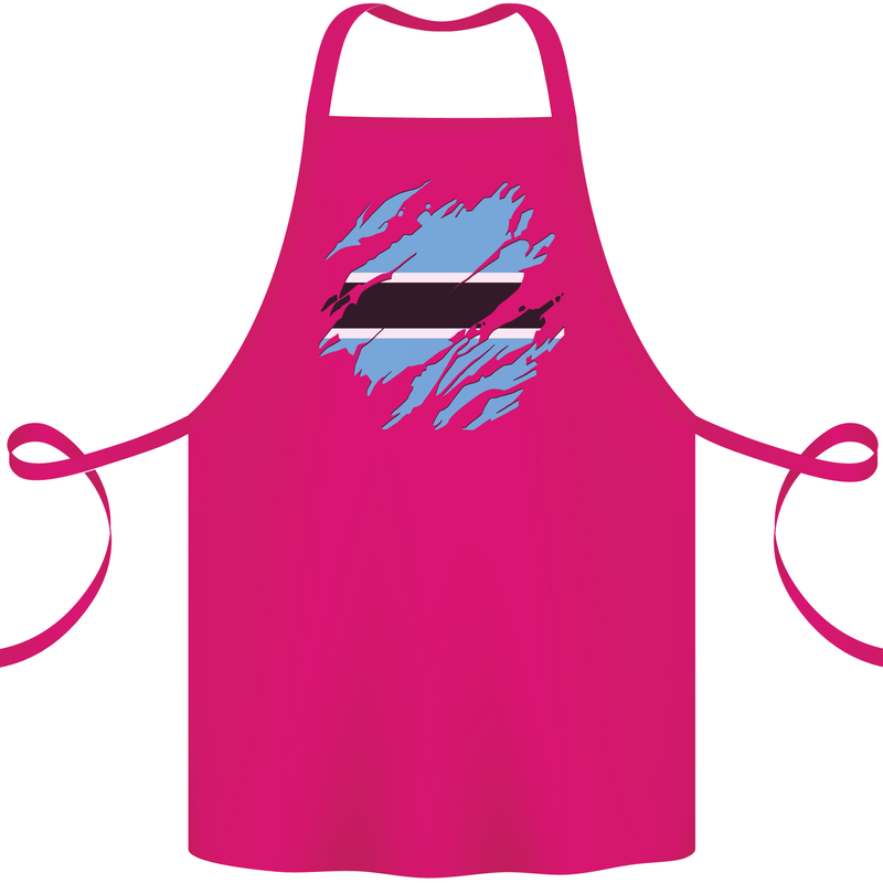 Torn Botswana Flag Batswana Day Football Cotton Apron 100% Organic Pink