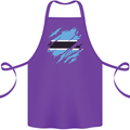 Torn Botswana Flag Batswana Day Football Cotton Apron 100% Organic Purple