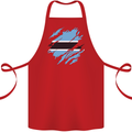 Torn Botswana Flag Batswana Day Football Cotton Apron 100% Organic Red